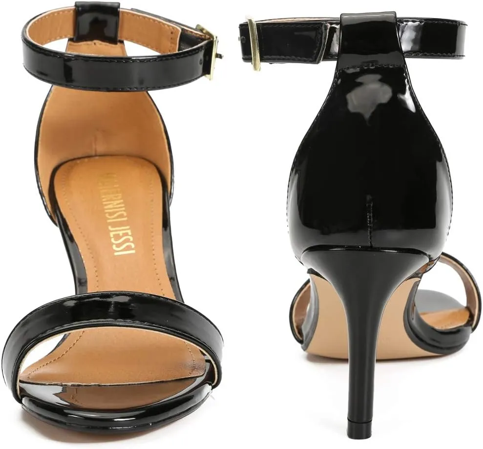 MAIERNISI JESSI Unisex Men's Women's Sandals Ankle Strap Kitten High Heel