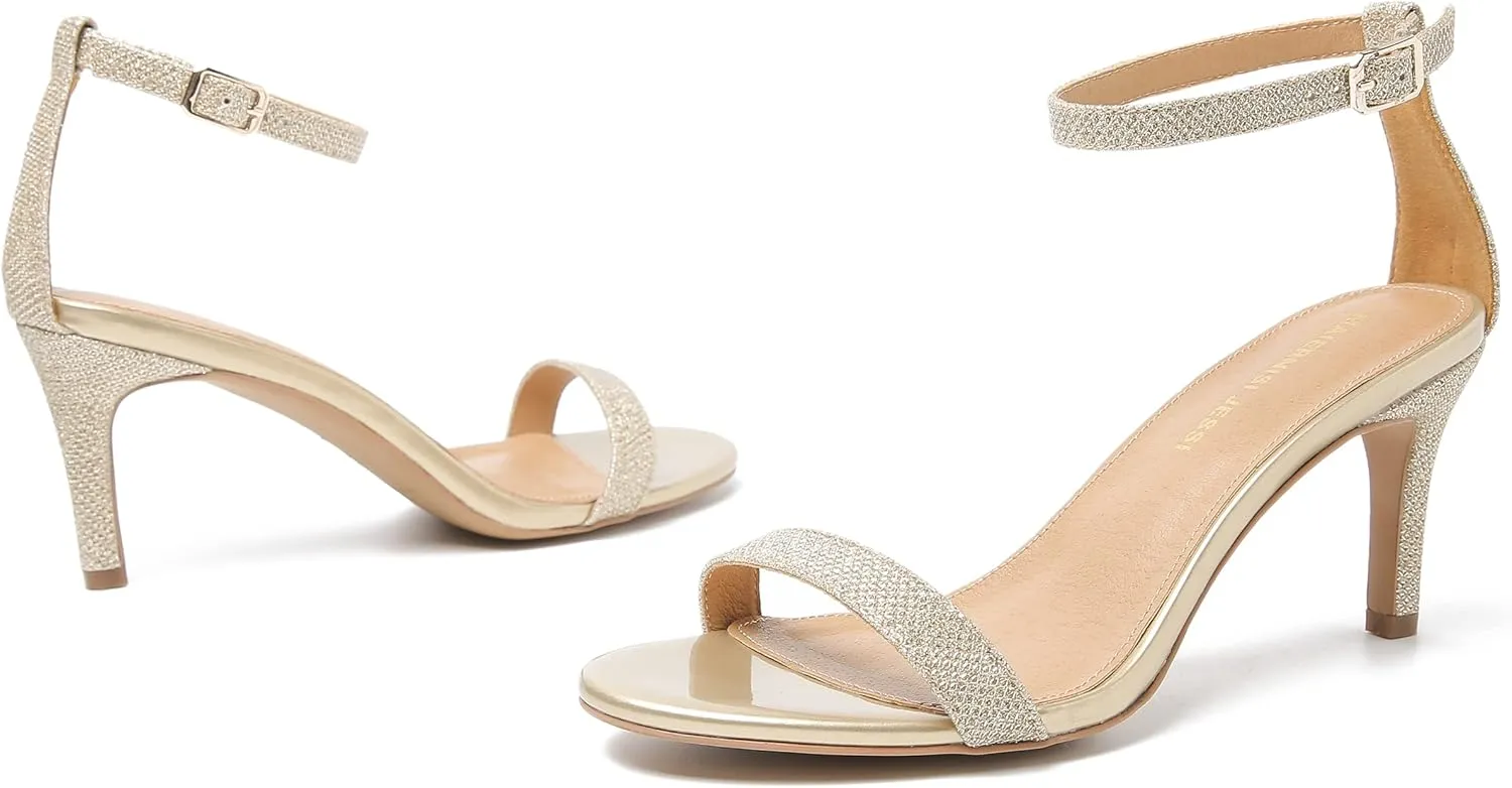 MAIERNISI JESSI Unisex Men's Women's Sandals Ankle Strap Kitten High Heel