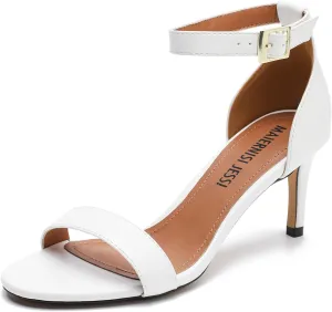 MAIERNISI JESSI Unisex Men's Women's Sandals Ankle Strap Kitten High Heel