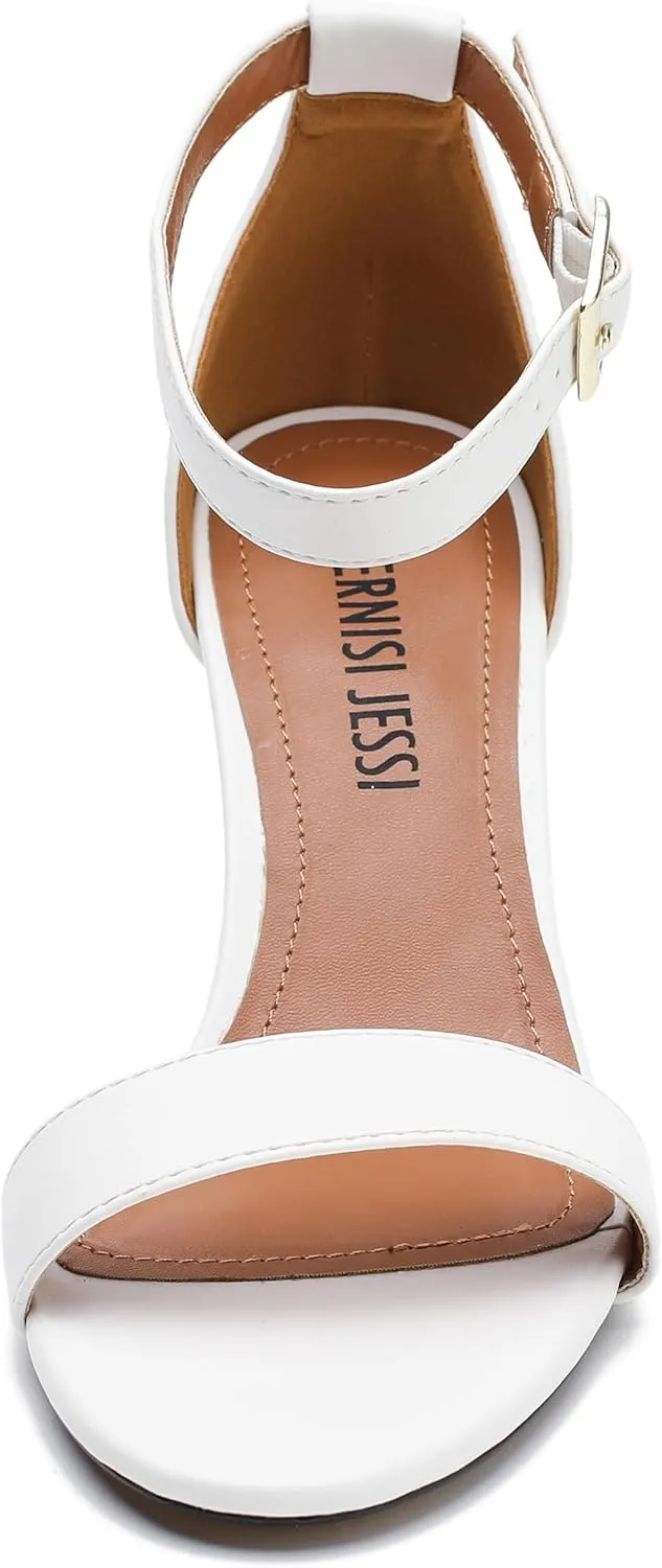 MAIERNISI JESSI Unisex Men's Women's Sandals Ankle Strap Kitten High Heel