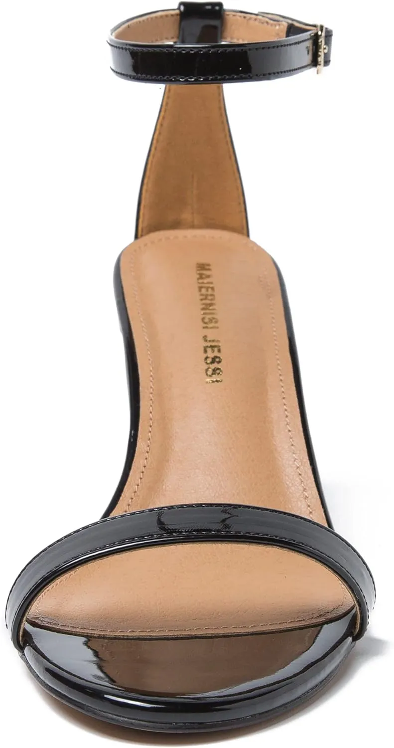MAIERNISI JESSI Unisex Men's Women's Sandals Ankle Strap Kitten High Heel