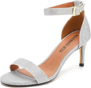 MAIERNISI JESSI Unisex Men's Women's Sandals Ankle Strap Kitten High Heel