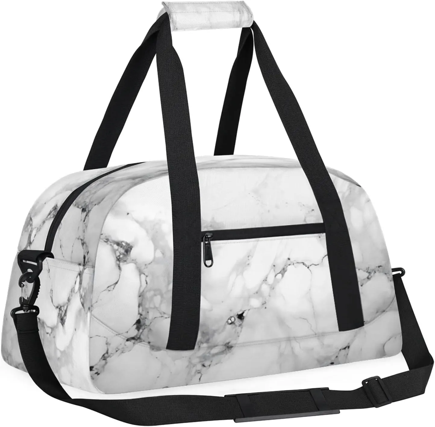 Marble Gray Small Gym Bag 18 inch Carry On Duffel Bag for Weekender Travel Sports Workout Yoga Gymnastics Dance Ballet