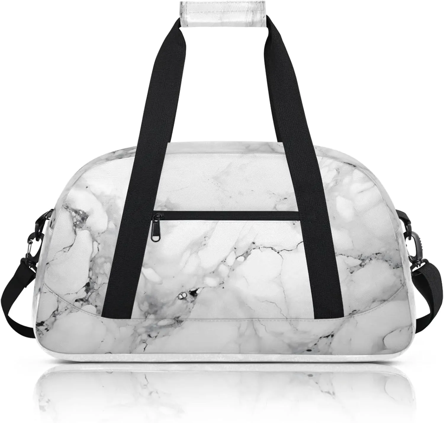 Marble Gray Small Gym Bag 18 inch Carry On Duffel Bag for Weekender Travel Sports Workout Yoga Gymnastics Dance Ballet