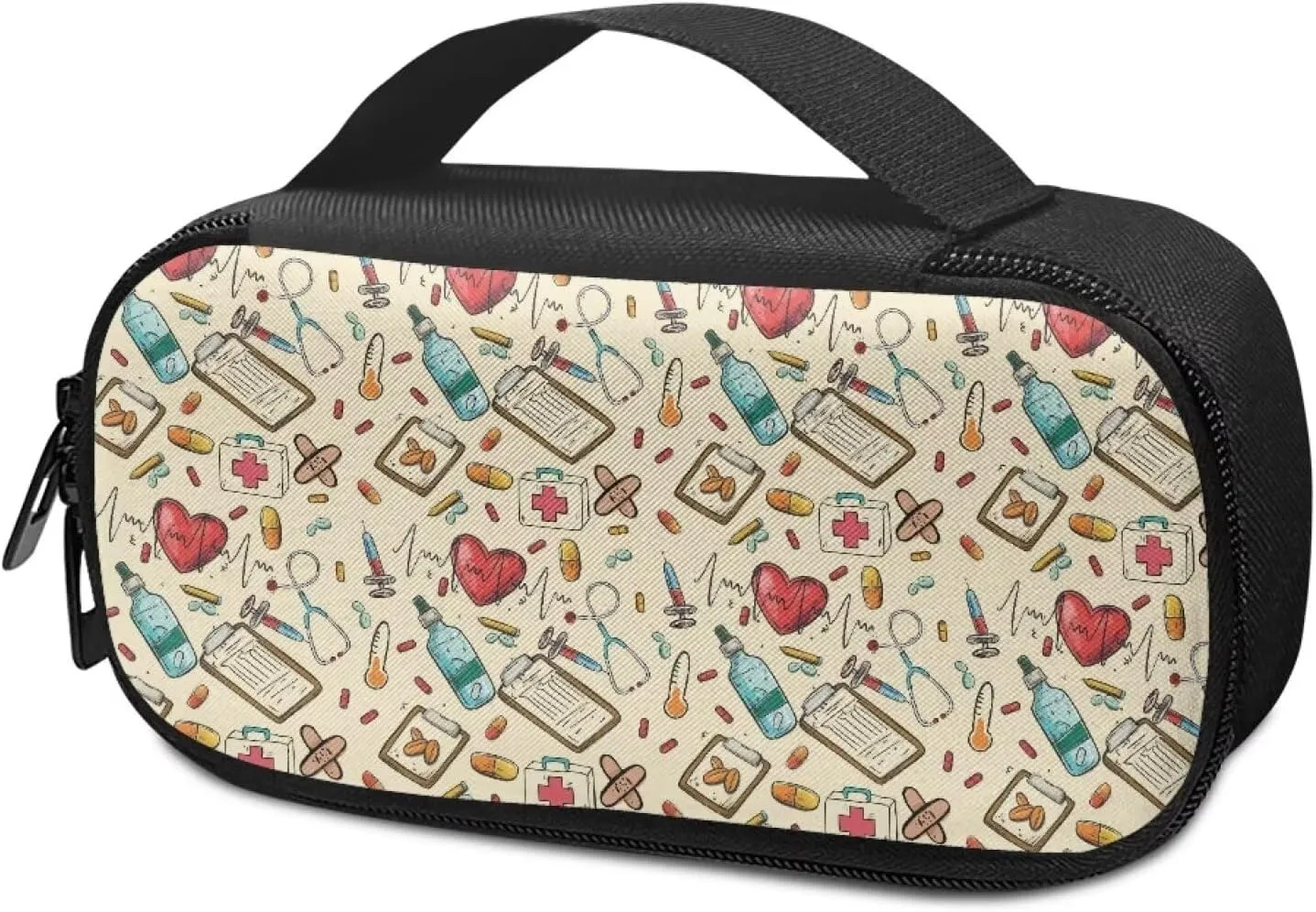 Medical Topics Insulin Pen Cooler Travel Case Insulin Bag for Insulin Pens and Diabetic Supplies Waterproof Package Friends Care Gift Pocket-Sized 7.87 x 4.13 x 1.97 Inch(Beige)