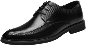 Men Dress Oxford Shoes Fashion Lace Up Party Wingtip Pu Leather Anti-Slip Non Slip Tuxedo