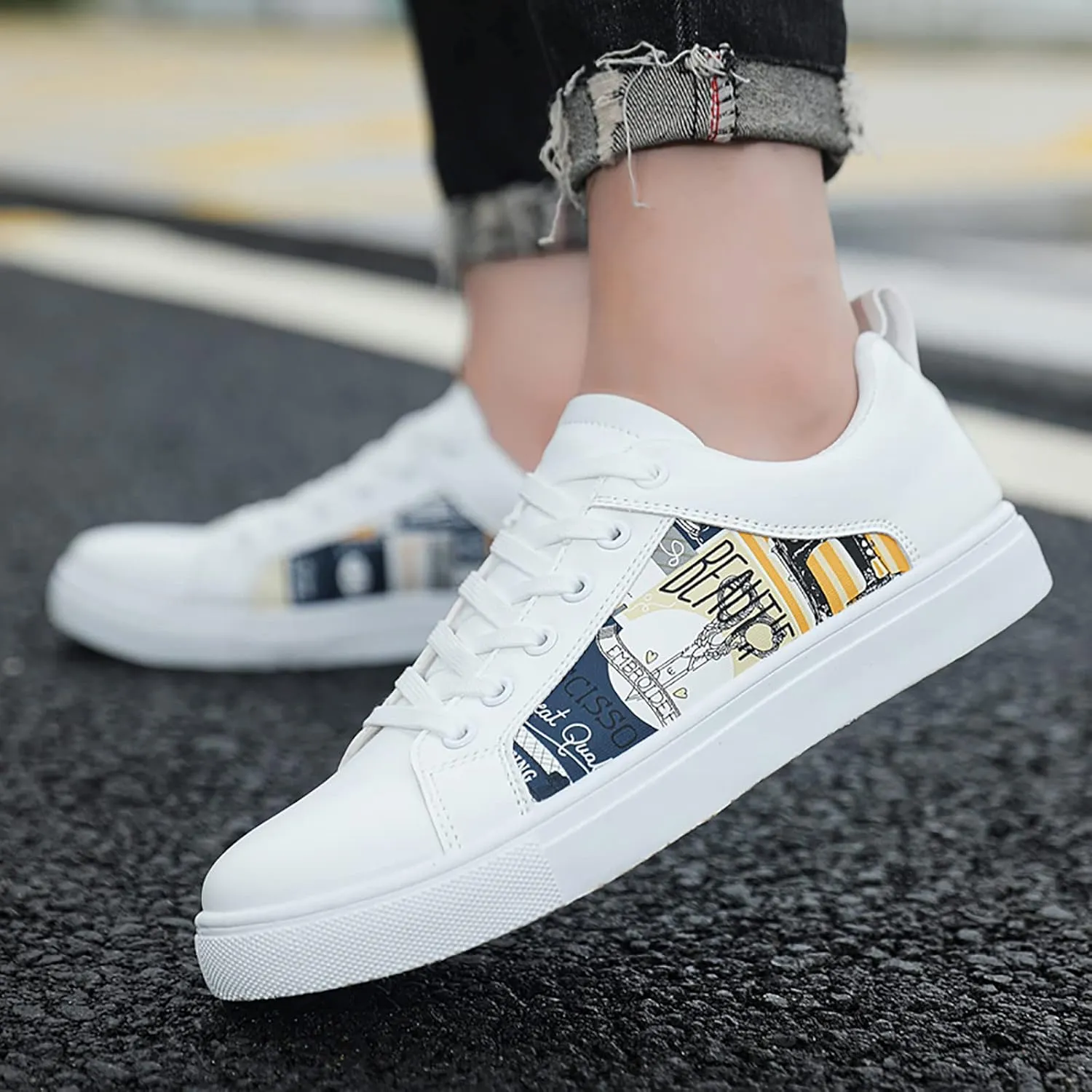Men's Fashion Sneakers Men Retro All Casual Shoes Small White Shoes Trendy Skate Shoe
