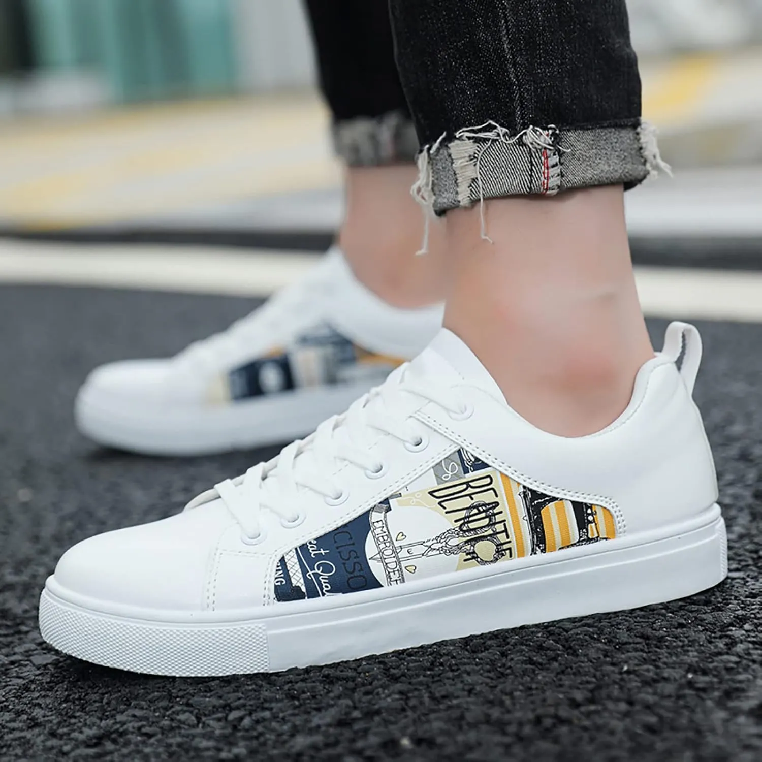 Men's Fashion Sneakers Men Retro All Casual Shoes Small White Shoes Trendy Skate Shoe