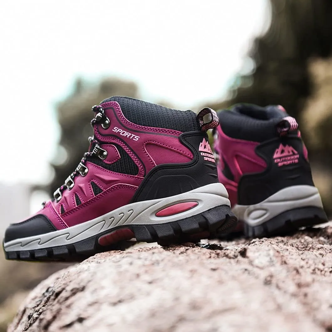 Mens Hiking Boots Non-Slip Outdoor Mid Top Ankle Boot Breathable Hiker Camping Trekking Shoes