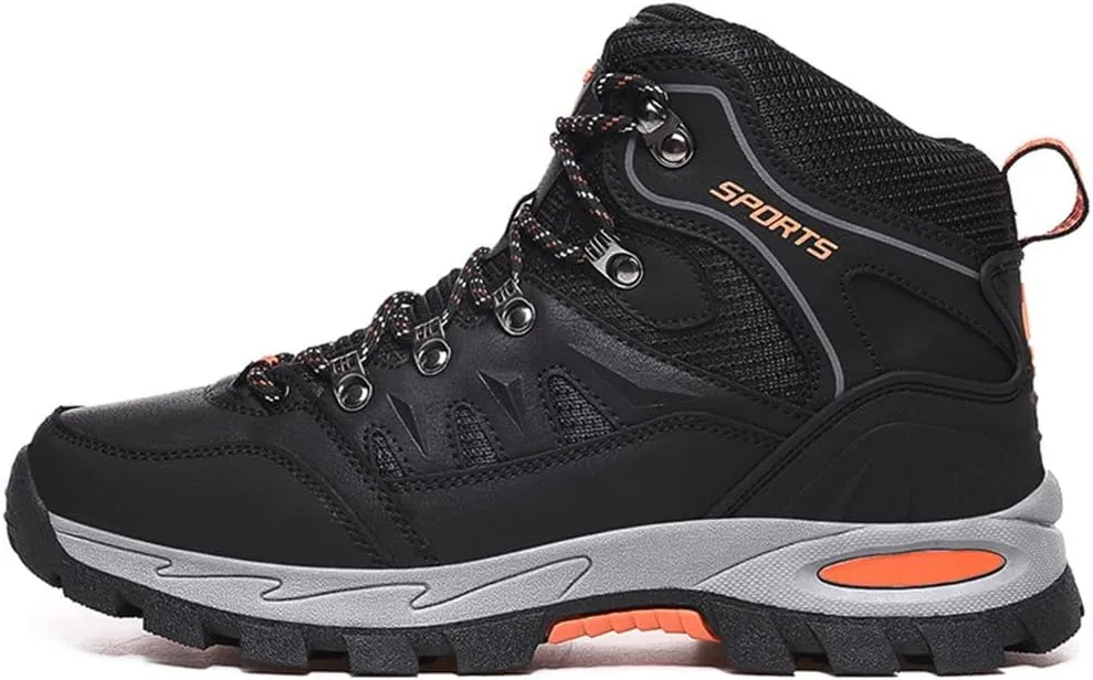 Mens Hiking Boots Non-Slip Outdoor Mid Top Ankle Boot Breathable Hiker Camping Trekking Shoes