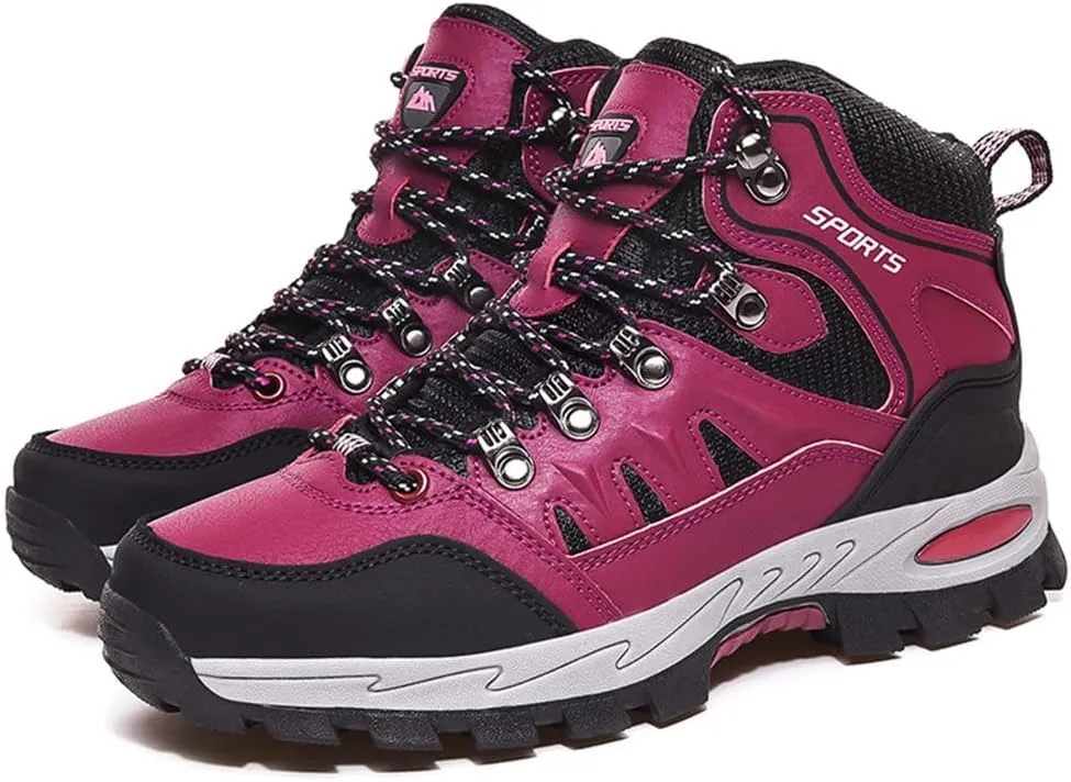 Mens Hiking Boots Non-Slip Outdoor Mid Top Ankle Boot Breathable Hiker Camping Trekking Shoes