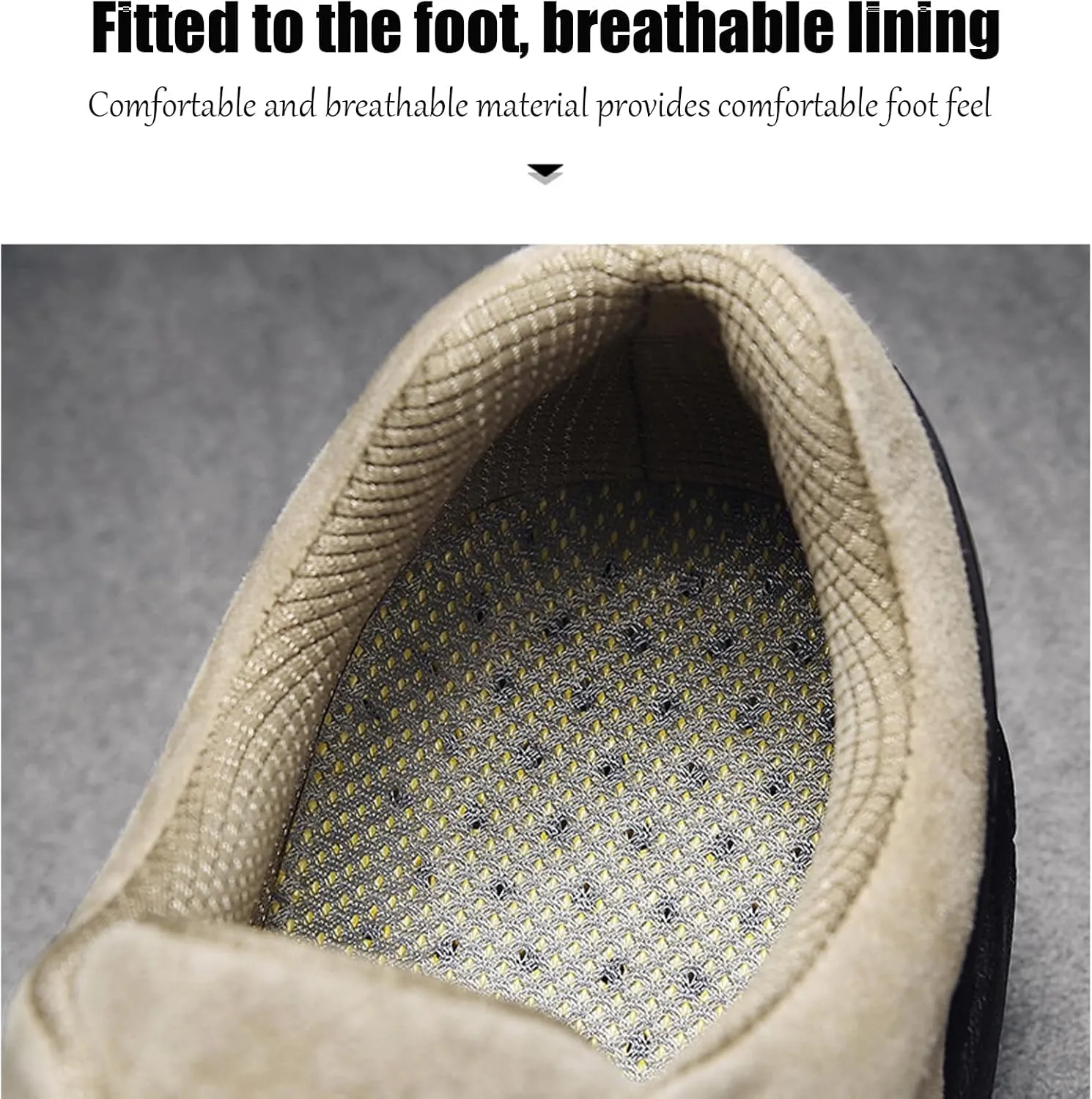 Men's Outdoor Suede Leather Lace Up Trekking Tactical Sneakers Casual Comfortable Anti-Collision wear-Resistant Low Top Hiking Sneakers Walking Work Shoes with Arch Support
