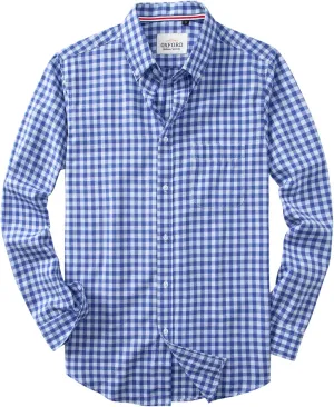 Mens Oxford Shirts Long Sleeve Slim Fit Lightweight Casual Button Down Shirts with Pocket