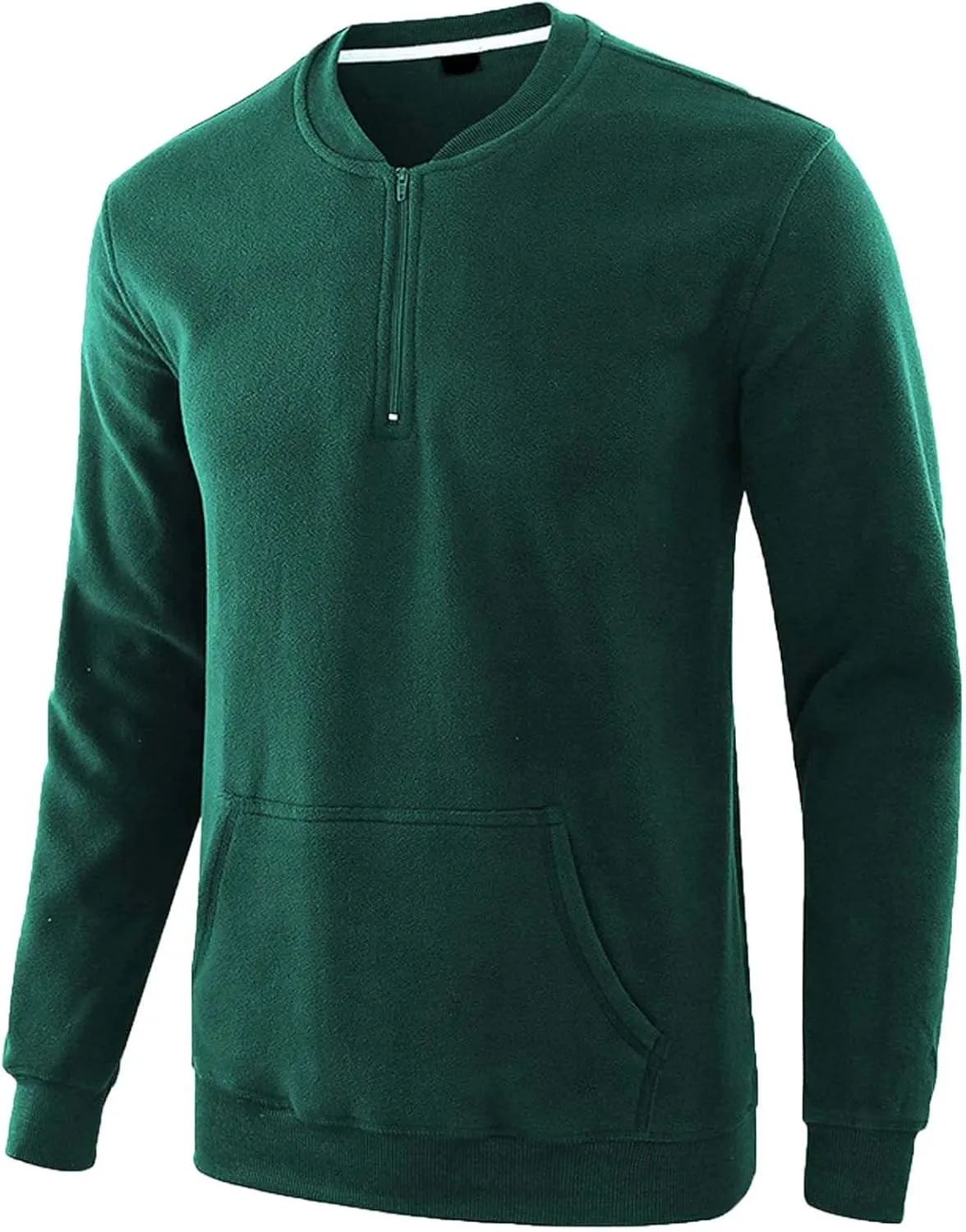 Mens Shirts Long Sleeve Casual Stylish Quarter Zip Pullover Sweatshirt Fashion Solid Outdoor Sport Hooded Shirt