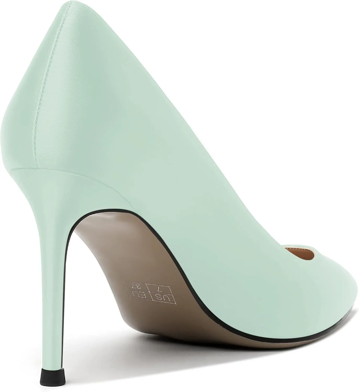 MERRORI Women's Solid Pointed Toe Slip On Satin Dress Evening Stiletto High Heel Pumps Shoes 3.3 Inch