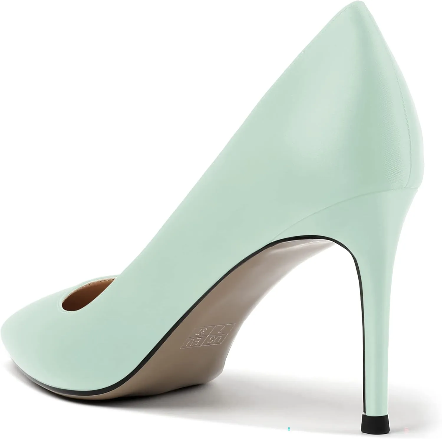 MERRORI Women's Solid Pointed Toe Slip On Satin Dress Evening Stiletto High Heel Pumps Shoes 3.3 Inch