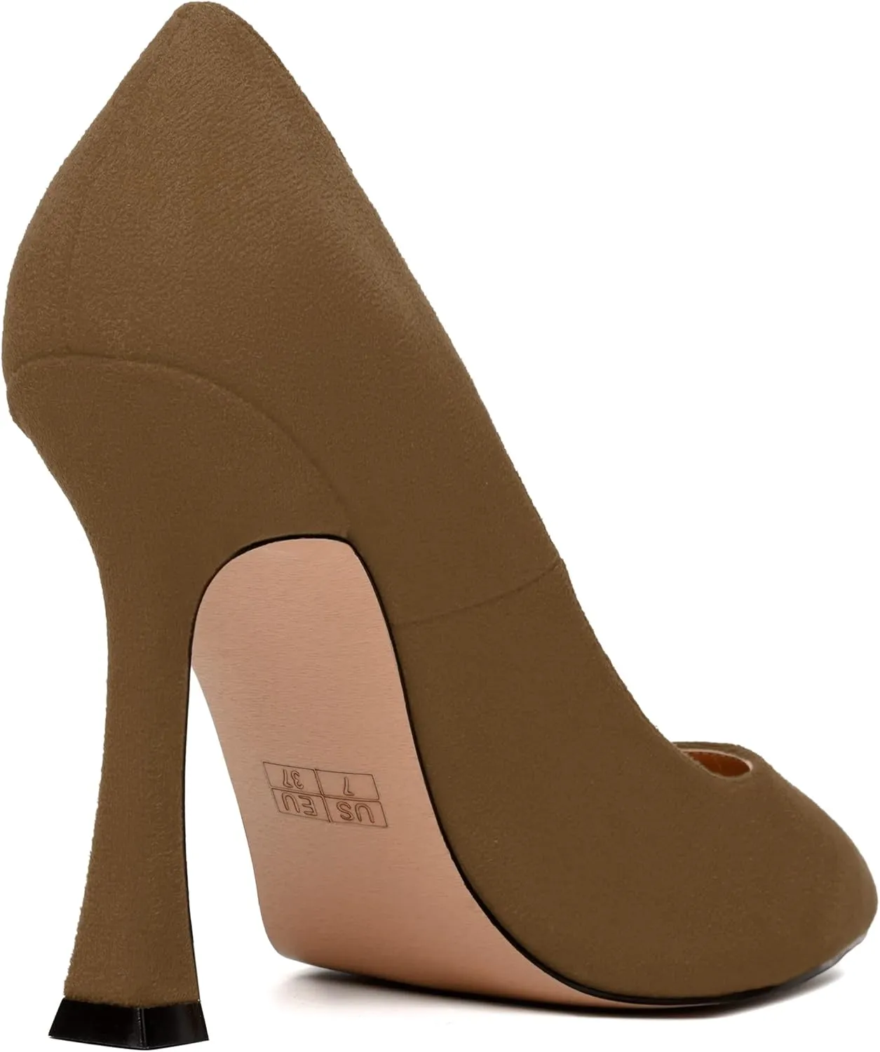 MERRORI Women's Stiletto High Heels Pointed Toe Solid Dress Suede Evening Slip On Heel Pumps Shoes 4 Inch