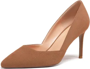 Mettesally Womens Elegant Pointy Toe High Heels Pumps D'Orsay Slip On Stilettos Heeled Party Dress Shoes
