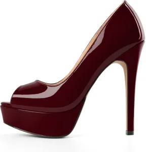 Mettesally Women's Peep Toe Platform Sandals Stiletto Heel Open Toe Pumps Party Dress Shoes