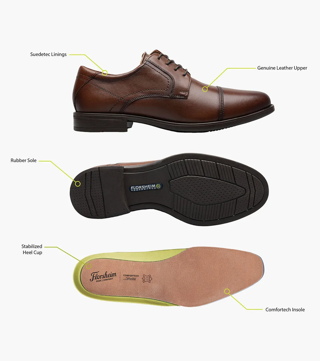 MIDTOWN Cap Toe Oxford - Cognac