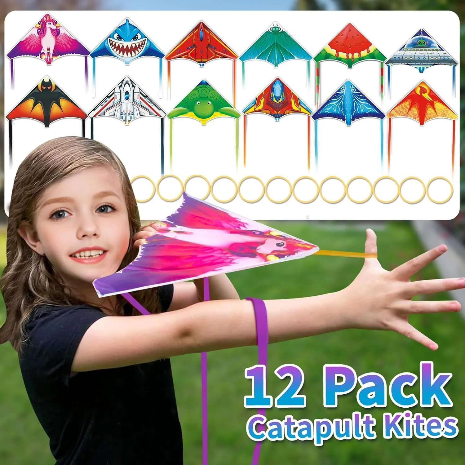 Mini Kites for Kids Ages 4-8-12, Finger Launcher Kites Easy to Fly on Beach|Park|Plaza|Garden|Backyard, Birthday Party Favors for Boys Girls Outdoor Toys,Mini Kite Bulk