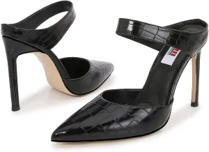 mm Women's Ankle Strap Front-Sling Pointed Toe Stiletto Heel