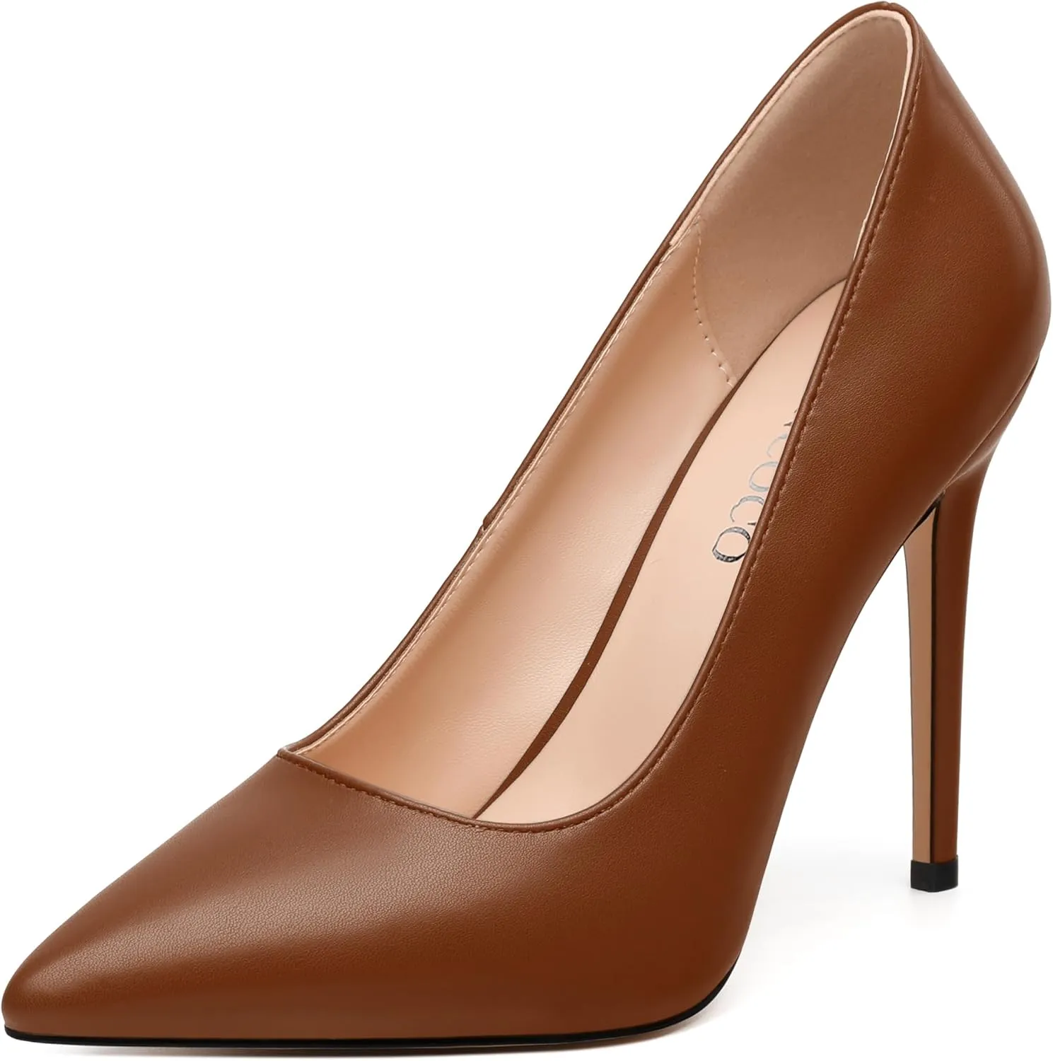 MODENCOCO Women's High Heel Pumps Elegant Stiletto Heels Sexy Closed Pointed Toe Heels Classic Comfortable Slip-On Dress Shoes for Party Wedding Prom Office 4 Inch