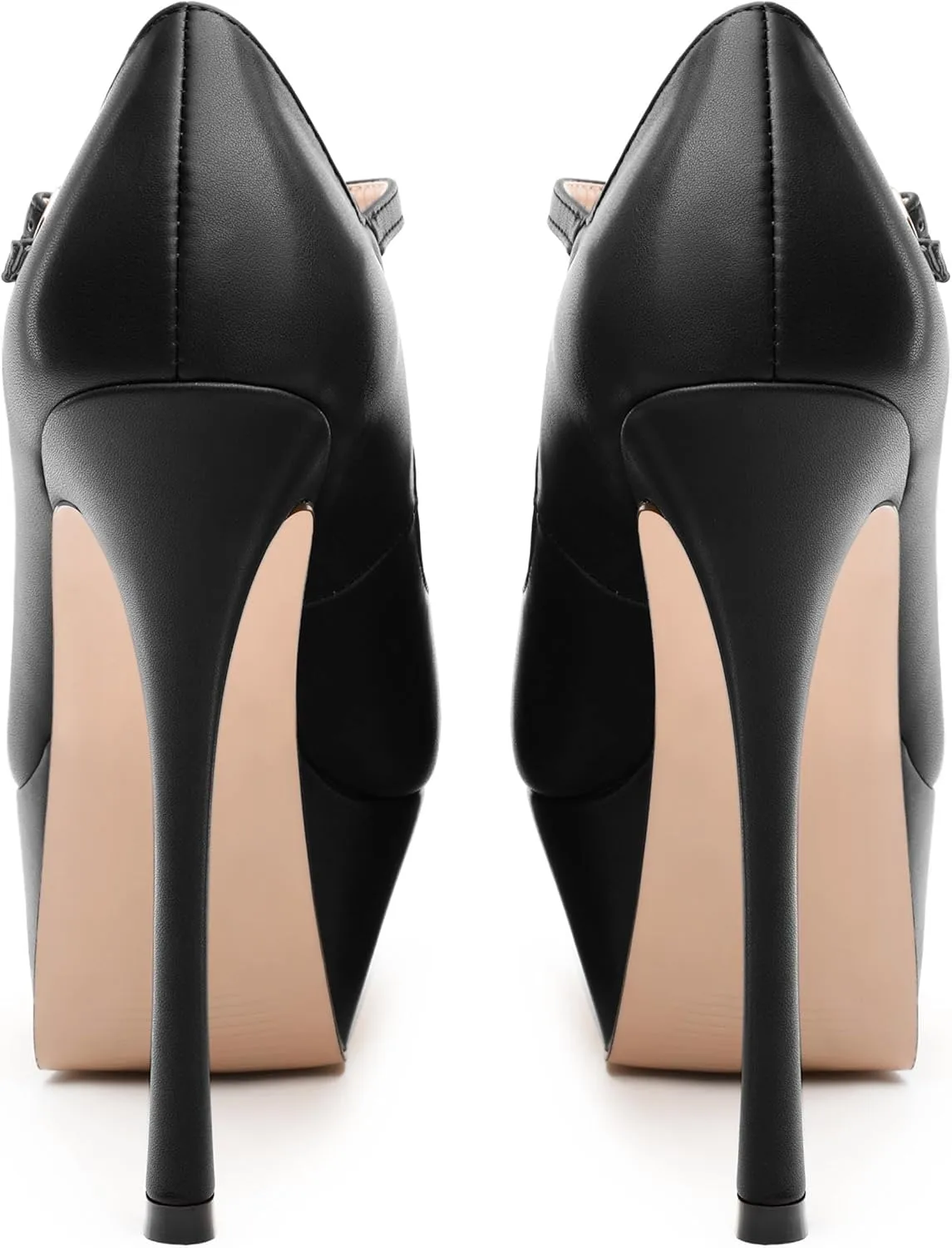 MODENCOCO Women's Platform Mary Jane Pumps High Heel Stiletto Pointed Toe Heels Ankle Strap Sexy Party Prom Dress Shoes