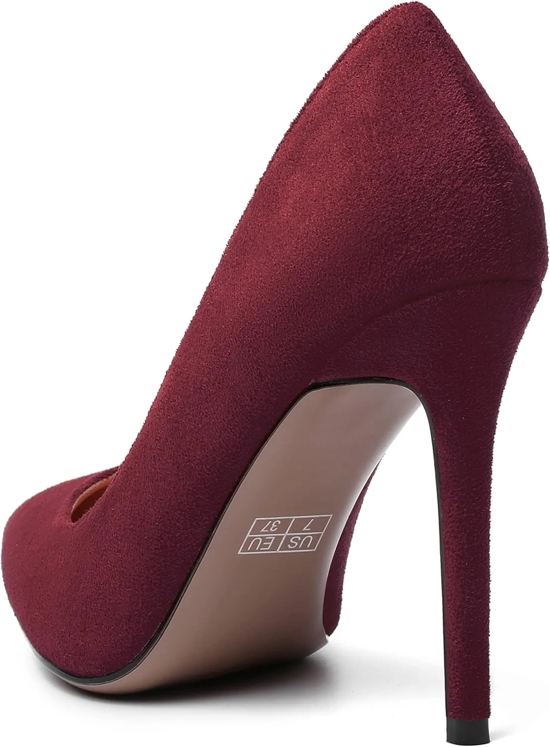 MODENCOCO Womens Wedding Sexy Pointed Toe Slip On Suede Party Stiletto High Heel Pumps Dress Shoes 4 Inch