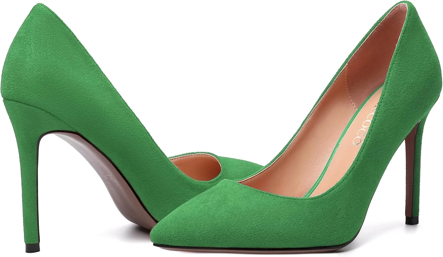 MODENCOCO Womens Wedding Sexy Pointed Toe Slip On Suede Party Stiletto High Heel Pumps Dress Shoes 4 Inch