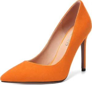 MODENCOCO Womens Wedding Sexy Pointed Toe Slip On Suede Party Stiletto High Heel Pumps Dress Shoes 4 Inch