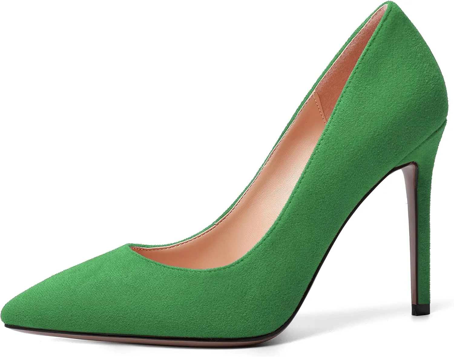 MODENCOCO Womens Wedding Sexy Pointed Toe Slip On Suede Party Stiletto High Heel Pumps Dress Shoes 4 Inch