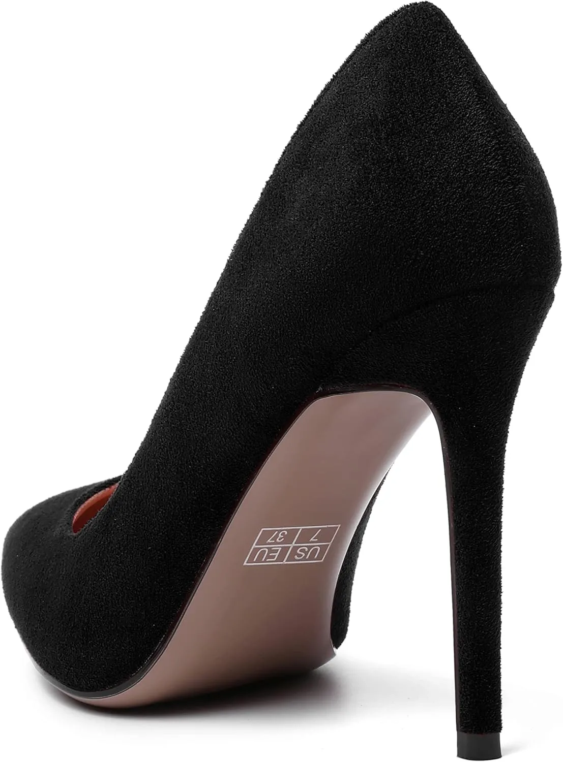 MODENCOCO Womens Wedding Sexy Pointed Toe Slip On Suede Party Stiletto High Heel Pumps Dress Shoes 4 Inch