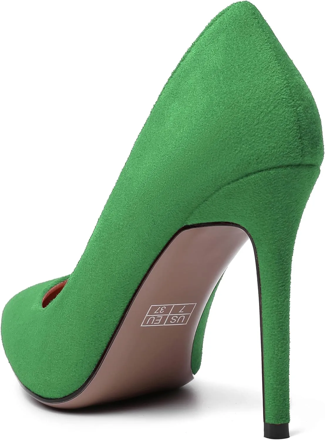 MODENCOCO Womens Wedding Sexy Pointed Toe Slip On Suede Party Stiletto High Heel Pumps Dress Shoes 4 Inch