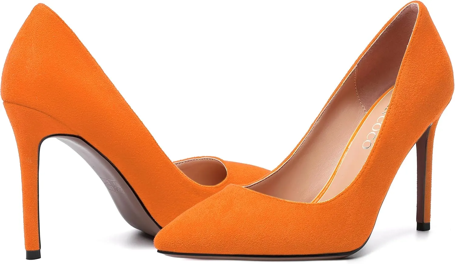 MODENCOCO Womens Wedding Sexy Pointed Toe Slip On Suede Party Stiletto High Heel Pumps Dress Shoes 4 Inch