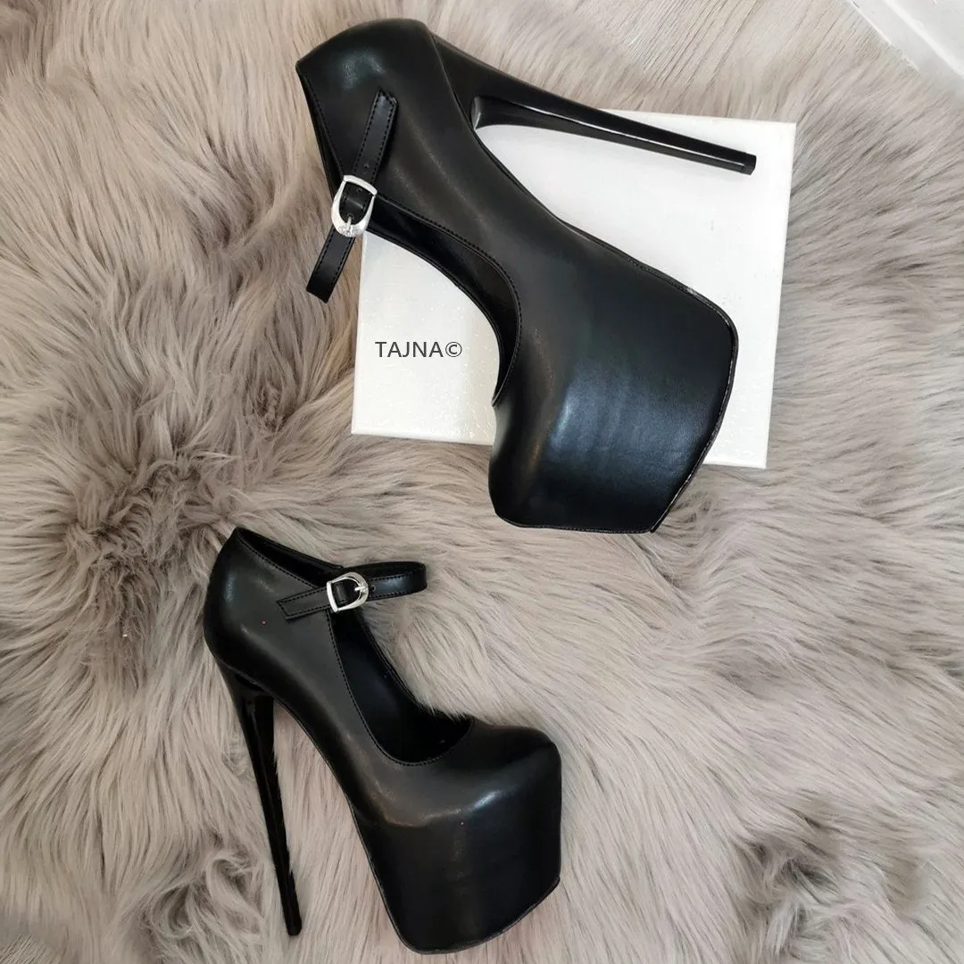 Modern Mary Jane Black Matte Platform