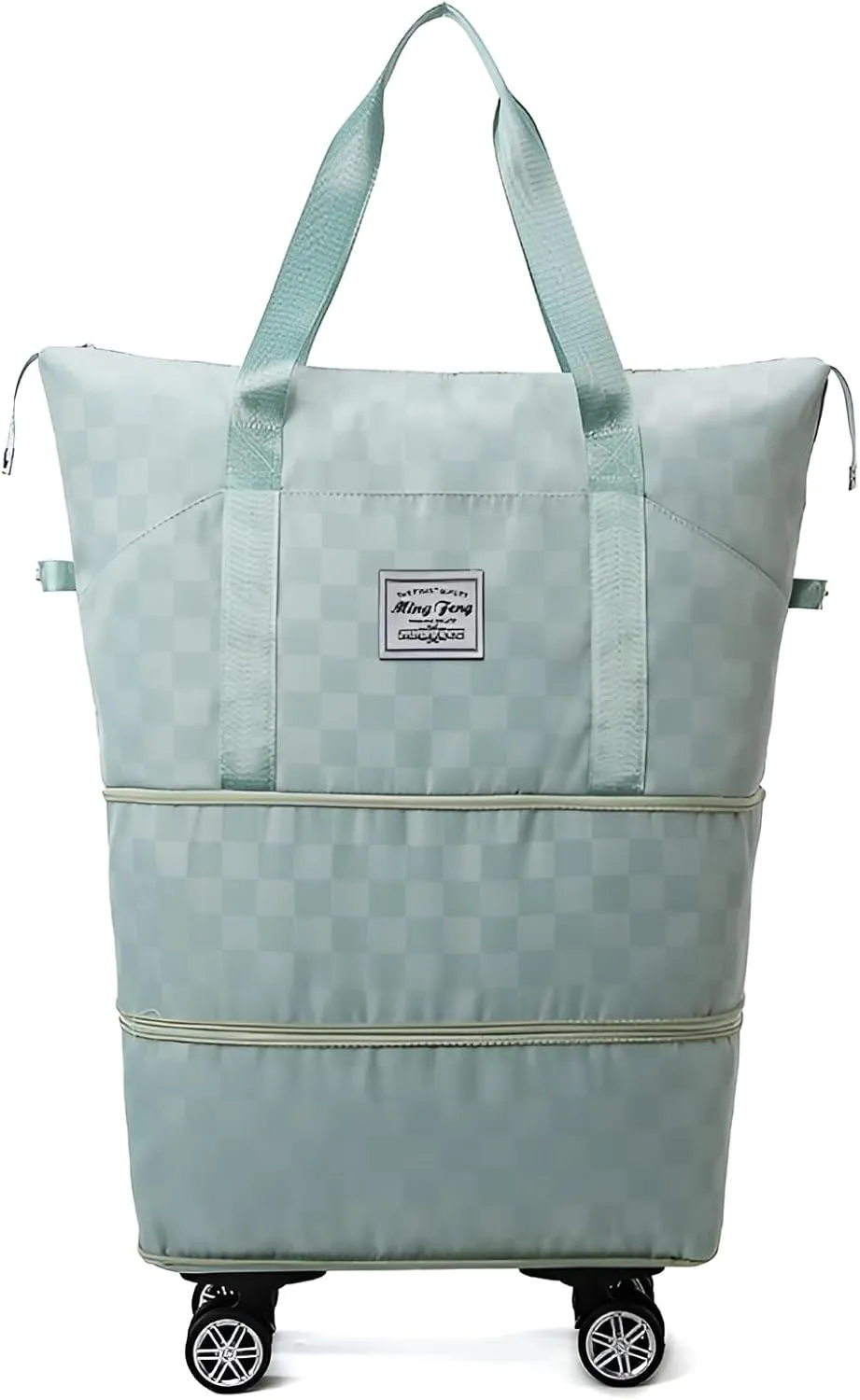 Mokcoliy]Women's Rolling Duffle Bag with Wheels,【Oxford Fabric Travel Luggage】 55L Carry-On w/Smooth Spinner Wheels, TSA-Friendly Weekend Bag for Airport Adventures, Water- & Tear-