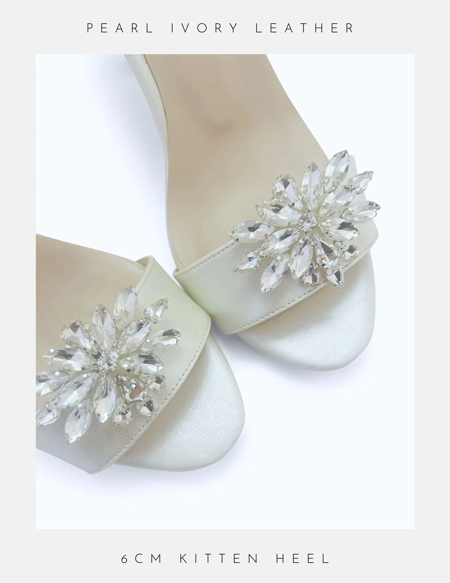 Mollie Kitten Heel Crystal Low Heel Bridal Shoes