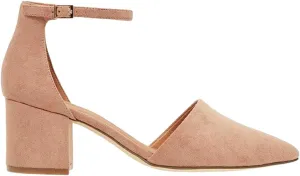 MOOMMO Women Chunky Heel Pumps Ankle Strap D’Orsay Pointed Toe 2 Inch Low Block Heel Sandals Closed Toe Slim Strap Classic Dress Shoes for Work Office Ladies Party Wedding 4-11 M US
