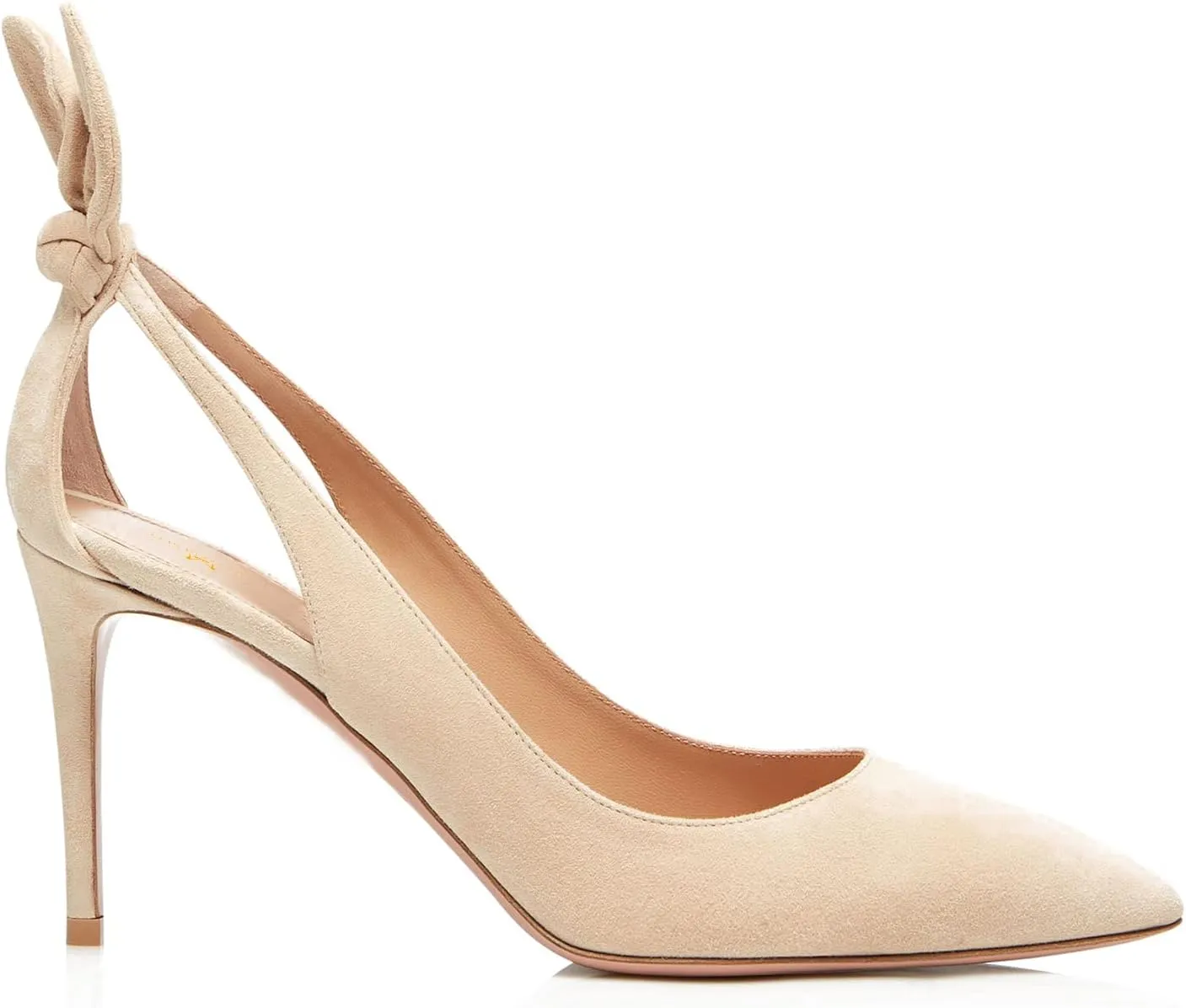 MOOMMO Women Stiletto Heels Pumps with Bow Pointed Toe Dress Pumps 3" Thin High Heel Closed Pointy Toe Sandals Slip On Back Bow Cut-Out Dress Cute Wedding Heels Sexy 4-11 M US