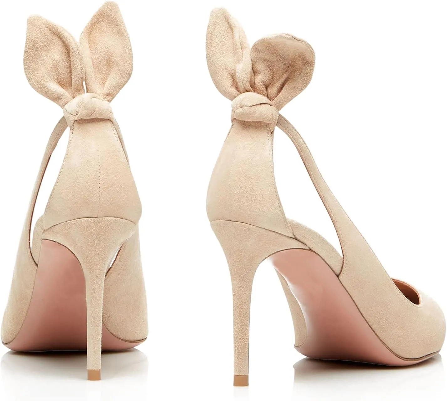MOOMMO Women Stiletto Heels Pumps with Bow Pointed Toe Dress Pumps 3" Thin High Heel Closed Pointy Toe Sandals Slip On Back Bow Cut-Out Dress Cute Wedding Heels Sexy 4-11 M US