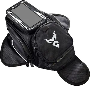 Motorcycle Oil Fuel Tank Bag with Clear Pouch 4 Liters Small Waterproof Motorbike Gear Bag Sealed Zipper for Commute Trip Grey