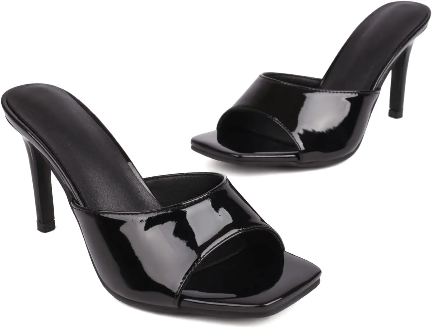 MRKEWUNEY Fashion Women Stiletto Heel Mules Sandals