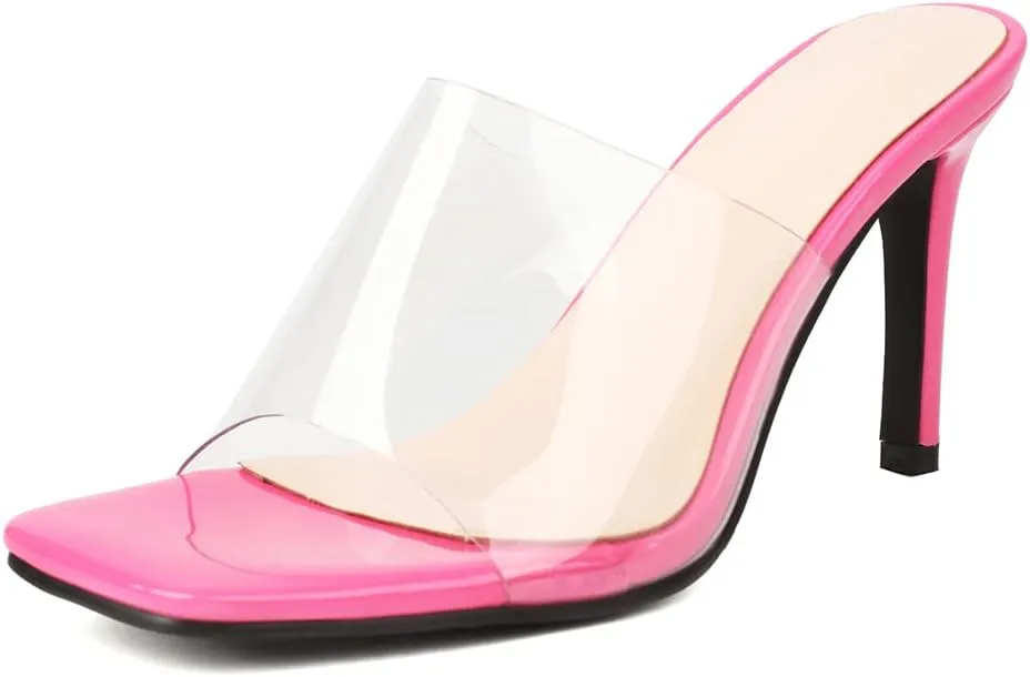 MRKEWUNEY Fashion Women Stiletto Heel Mules Sandals