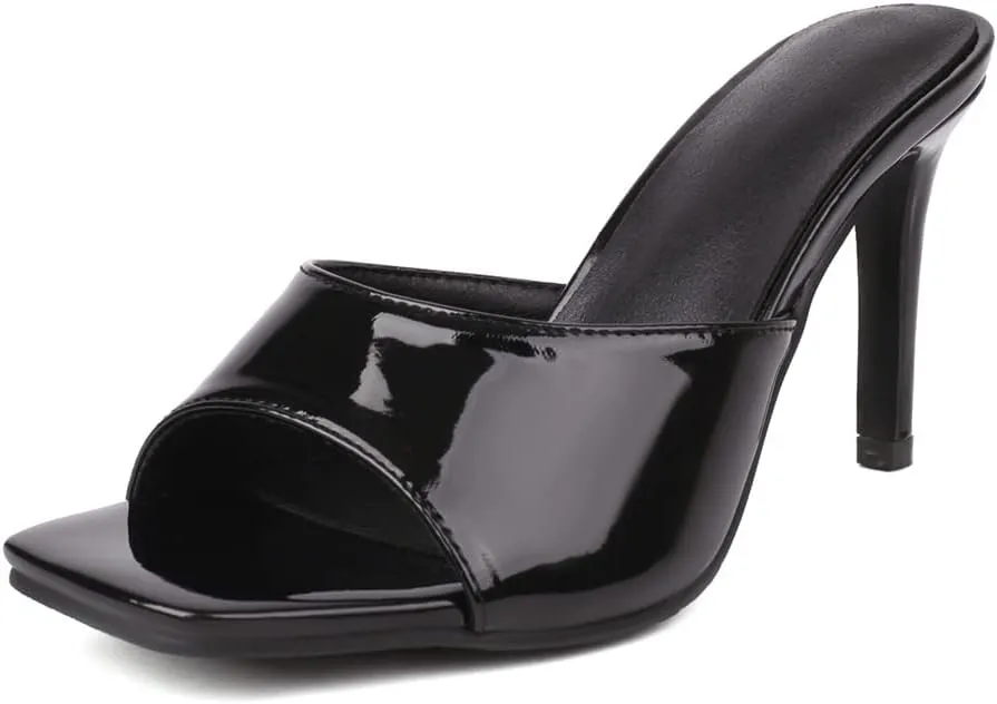 MRKEWUNEY Fashion Women Stiletto Heel Mules Sandals