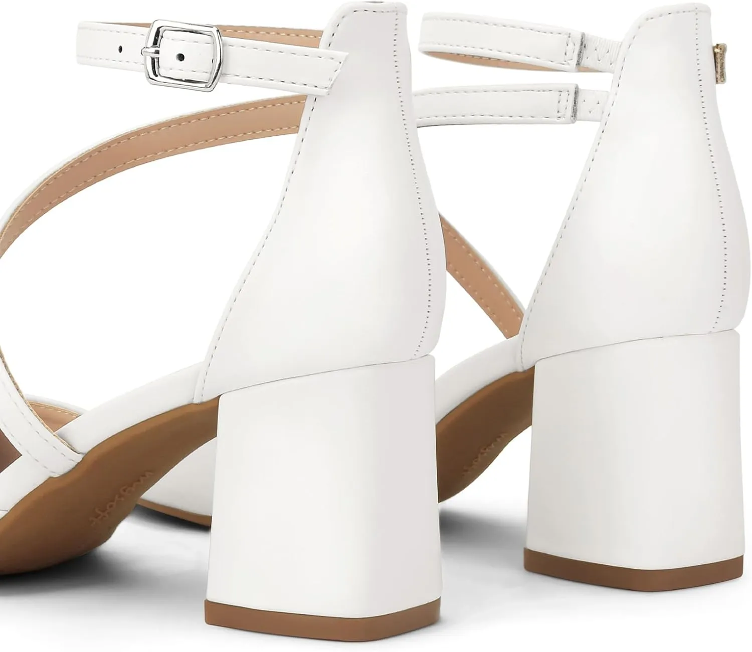 mysoft Women's Pumps Low Chunky Block Heels Pointed Toe Ankle Strap Across Instep Strap Party Wedding Dress Shoes