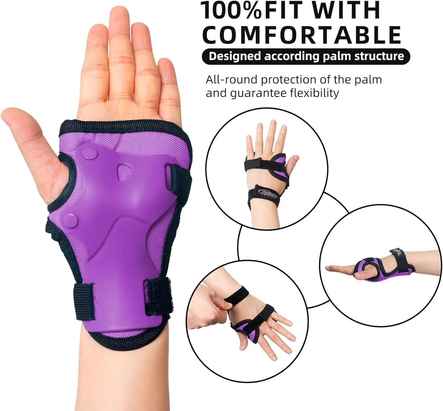 Nattork Knee Pads, Elbow Pads&Wrist Guards for Kids Youth Adults, 6 in 1 Protective Gear Set for Skateboard, Roller Skate, Inline Skates, Cycling and Scooter Boys Girls Age 3-15