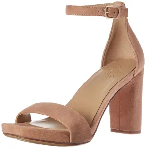Naturalizer Womens Joy Ankle Strap Heeled Dress Sandal,Gingersnap Brown Suede,8.5