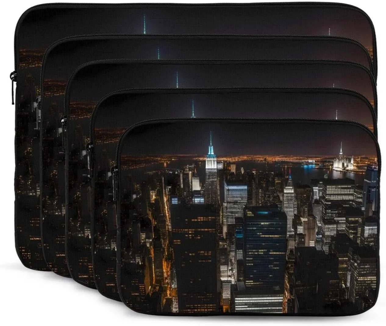 New York Night View Pattern Shockproof Portable Laptop 17 inch Sleeve Bag for Men and Women - Ideal for Business Travel, School, and Daily Use