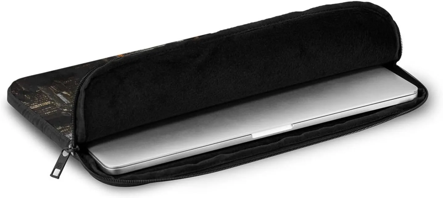 New York Night View Pattern Shockproof Portable Laptop 17 inch Sleeve Bag for Men and Women - Ideal for Business Travel, School, and Daily Use